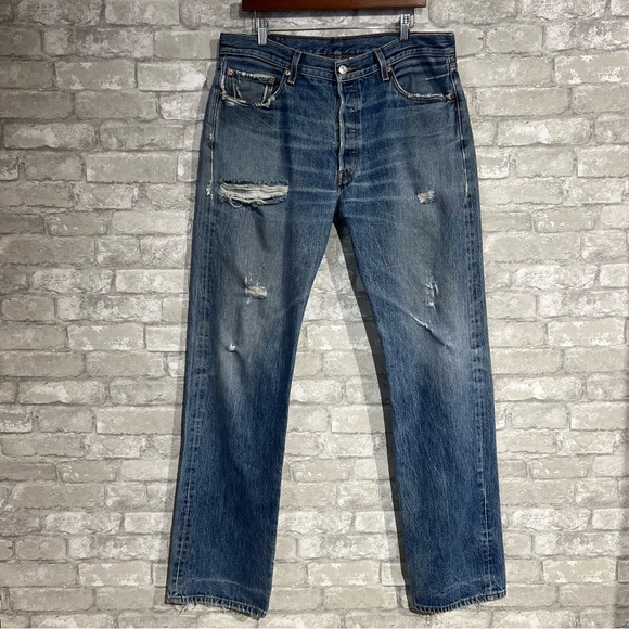 36x36 Vintage 90s Y2K Levi's 501 Button Fly Mexico Medium Wash Dad Jeans *Flawed - Picture 16 of 16